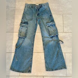 Zara TRF BELT LOOP CARGO JEANS